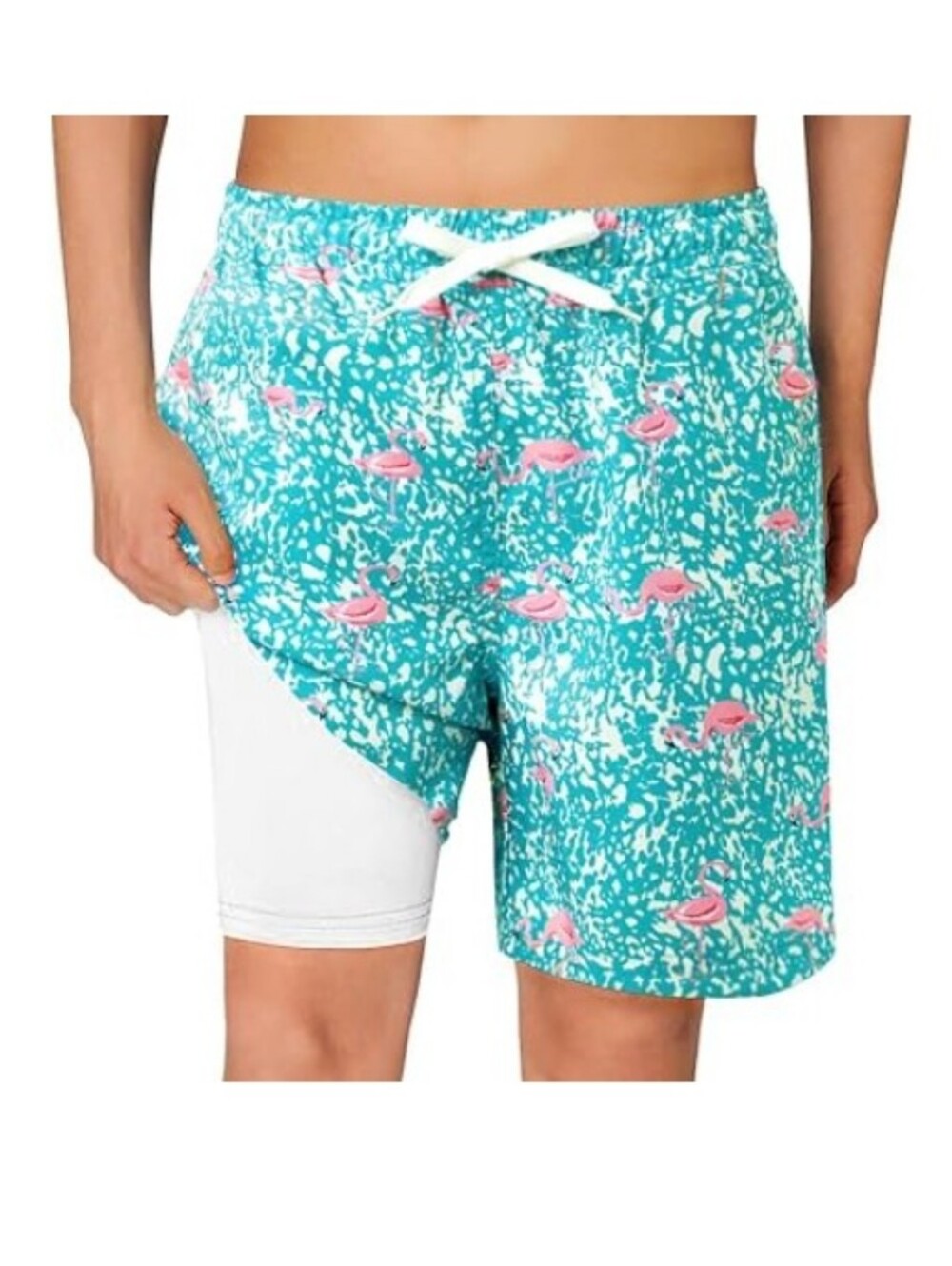 Boys Swim Trunks with Compression Liner Quick Dry Bathing Suit Blue